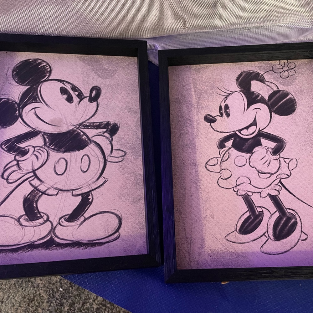 Disney’s Mickey Mouse and Minnie mouse original drawings